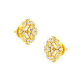 22k Yellow Cubic Zirconia Studs Fancy Earrings with gold weight of 4.82g